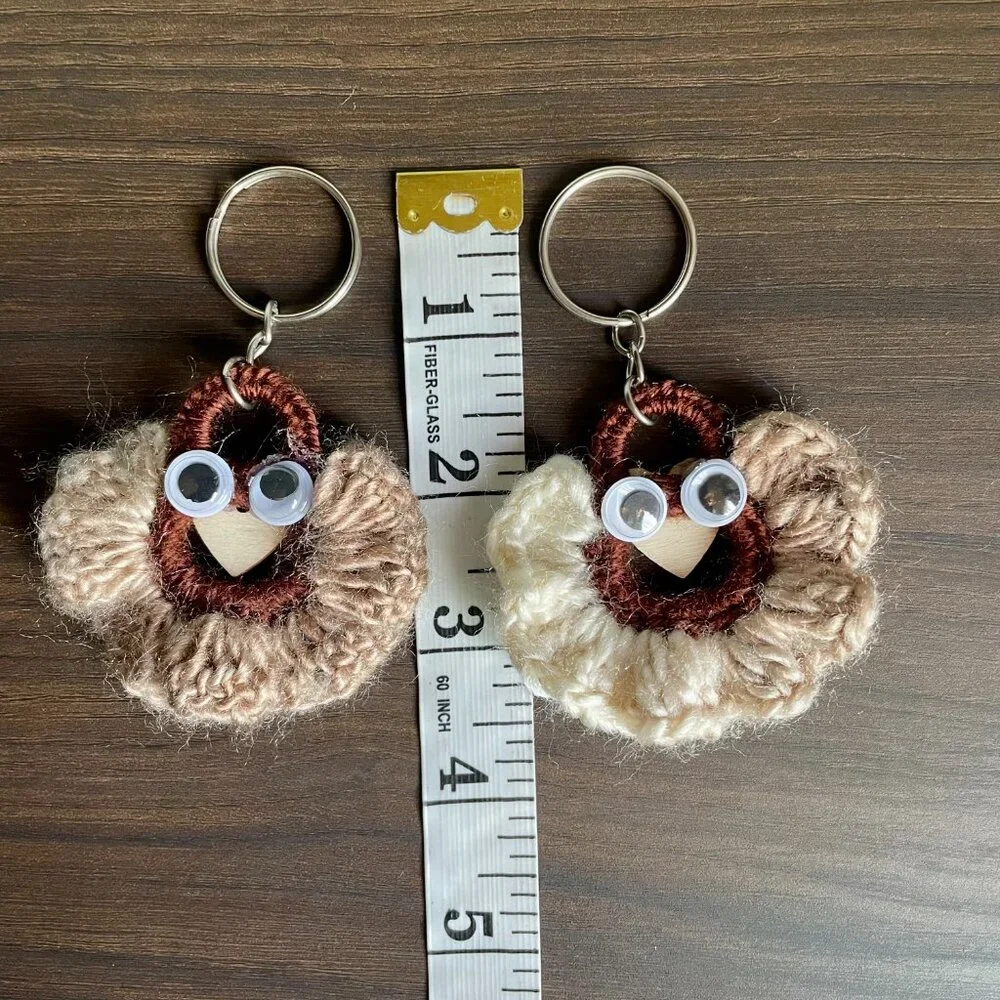 Bundle of 3 Handmade Keychains, Crochet Keychain, Crochet Backpack Charms
